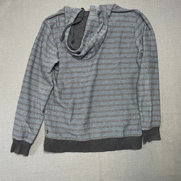 Oneill Hoodie Henley Mens Size Large Blue Striped Pullover Comfy Surf Staple - Picture 6 of 6